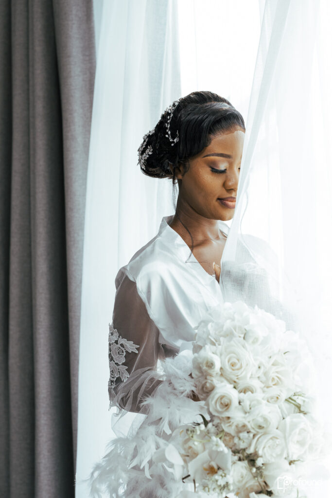 Wedding bride posing for photography